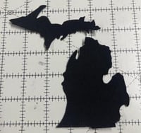 Image 1 of MICHIGAN Fabric Appliques ~ Prefused, Die Cut - BLACK - Set of 4 