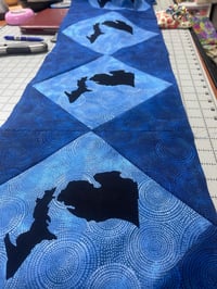 Image 7 of MICHIGAN Fabric Appliques ~ Prefused, Die Cut - BLACK - Set of 4 