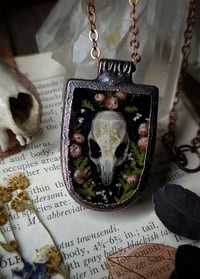 Image 1 of Mouse Skull and Floral Amulet