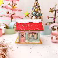 Image 3 of Red roof Christmas cottage ornament 
