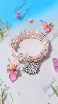 Image 3 of ANA826253 - Kids Soft Pink Memory Wire Bracelet