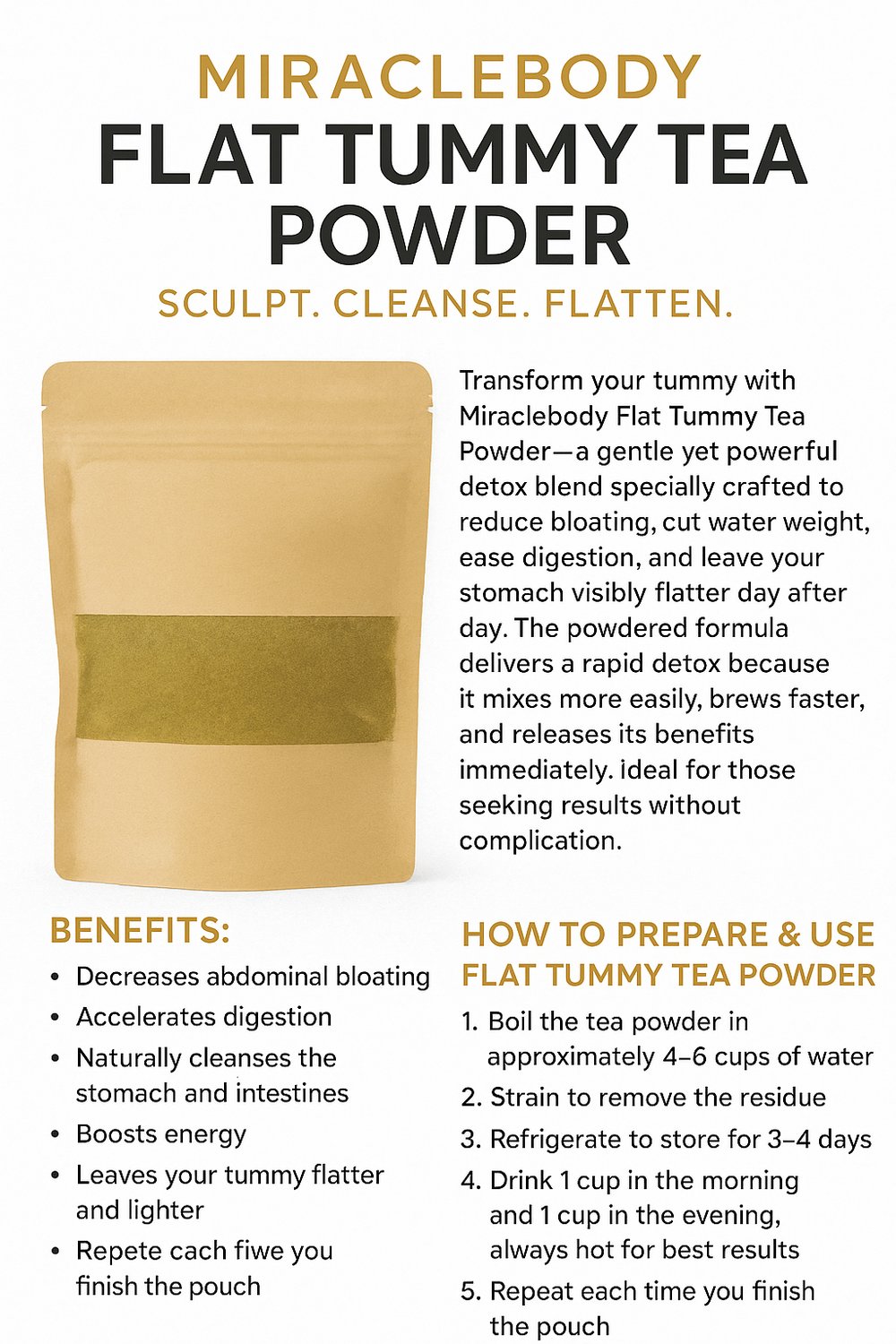 Image of Miraclebody Flat tummy tea powder 