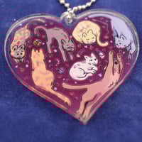Image 3 of Cat Heart Acrylic Charm