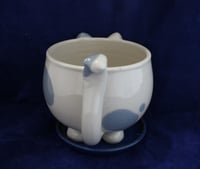 Image 3 of Sleepy Grey-Spotted with Clipped Ear Silly Kitty Planter