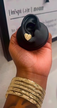 Heart Nugget Gold Stud Earrings 