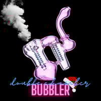 Image 1 of Pink Double Chamber Bubbler 