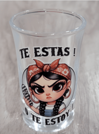 Image 3 of 3pack Shot glasses, chapo, mari bros mexican, te estas o te estoi, el valiente