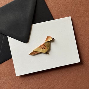 Image of ORIGAMI SPARROW CARD (Fundraiser for Wild Bird Fund + Pathways Program)