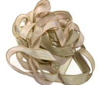 Image 3 of 1PC. LILY PAD 42" hand dyed wrist wrap bracelet silk ribbon//Yoga wrist wrap bracelet ribbon