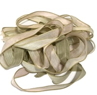 Image 2 of 1PC. LILY PAD 42" hand dyed wrist wrap bracelet silk ribbon//Yoga wrist wrap bracelet ribbon