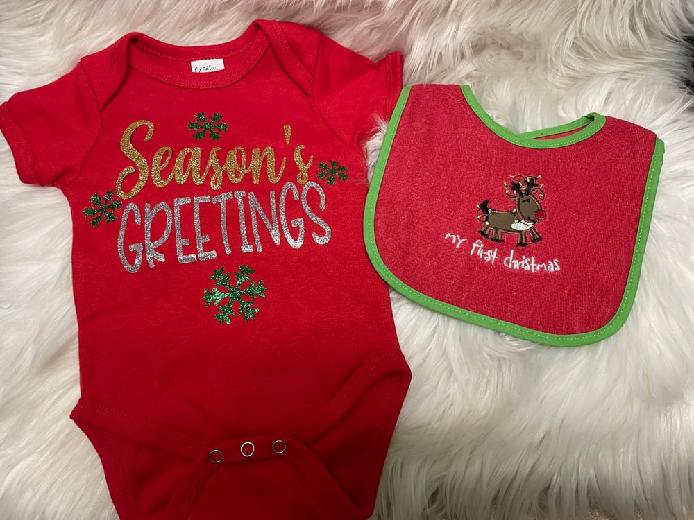 Image of “Season’s Greetings” Baby Onesie