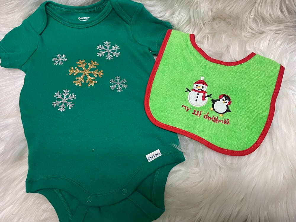 Image of “Snowflakes” Baby Onesie