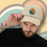 Image 2 of Embroidered Low-profile Distressed Cap