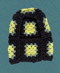 Image 1 of Black Granny Square balaclava