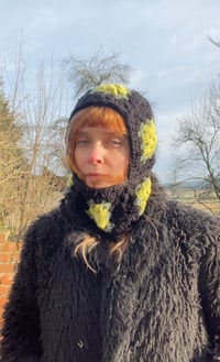 Image 4 of Black Granny Square balaclava