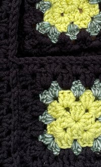 Image 2 of Black Granny Square balaclava