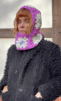 Image 3 of Pink Granny Square balaclava