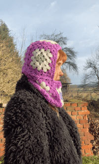 Image 4 of Pink Granny Square balaclava