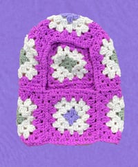 Image 1 of Pink Granny Square balaclava