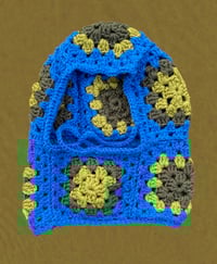 Image 1 of Blue Granny Square balaclava