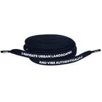 Image 1 of Nulava Silicone Printed "Navigate Urban Landscapes And Vibe Authentically"  Black Flat SHOELACES