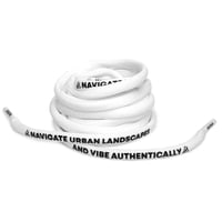 Image 1 of Nulava Silicone Printed "Navigate Urban Landscapes And Vibe Authentically" White Oval SHOELACES