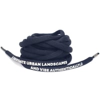 Image 1 of Nulava Silicone Printed "Navigate Urban Landscapes And Vibe Authentically" Black Oval SHOELACES