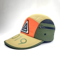Image 3 of Nulava 5-Panel Long Bill Camp Cap – Khaki/Orange/Green 2019 Edition