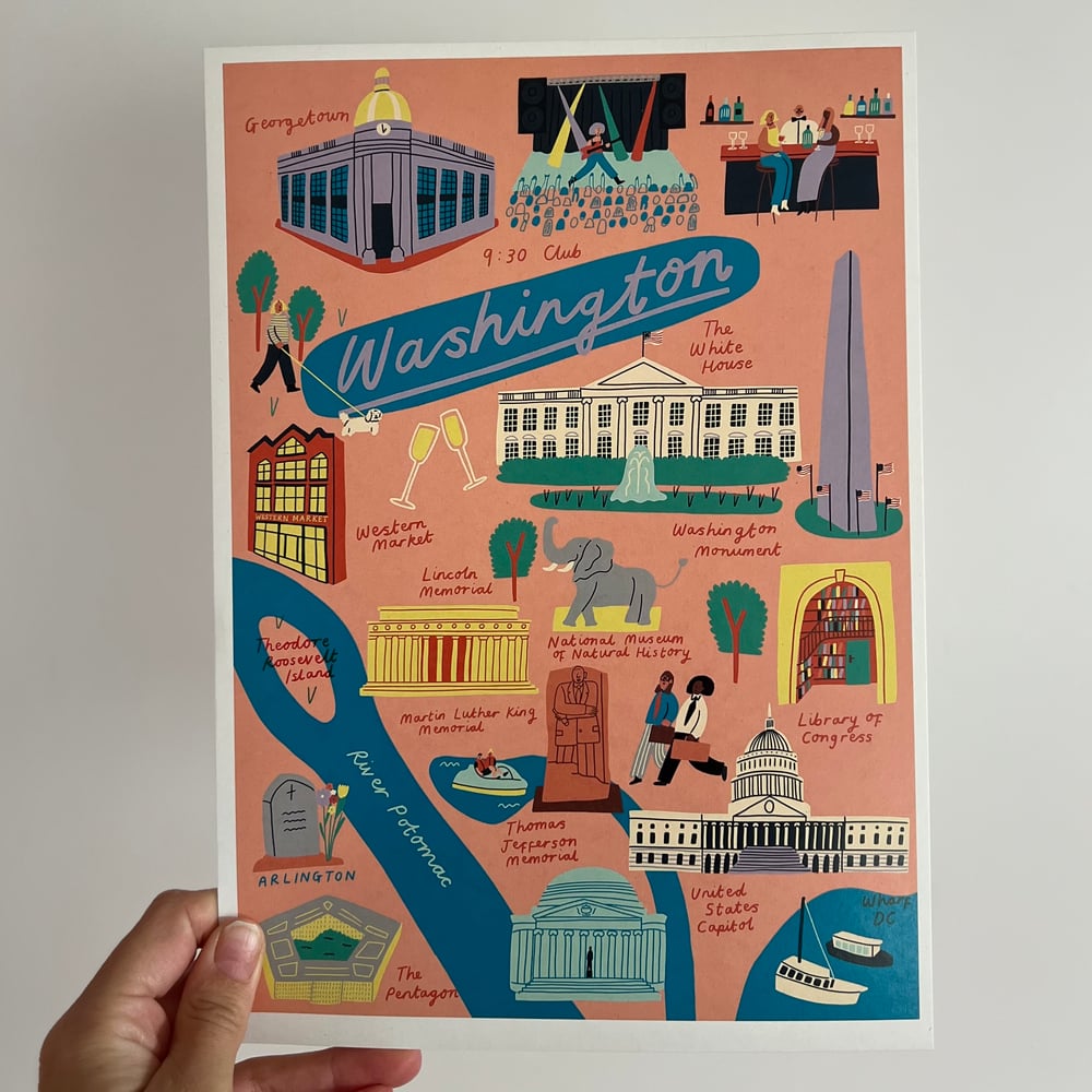 Image of Washington DC Illustrated Map