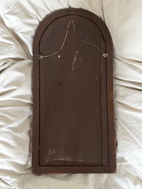 Image 6 of Small Antique Wall Mirror with Arched Frame and Bevelled Glass