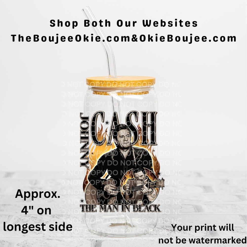 Image of Johnny Cash  Uv Dtf Decal Double Sided   T16