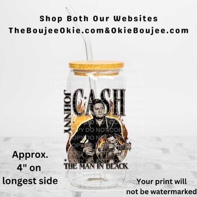 Image of Johnny Cash  Uv Dtf Decal Double Sided   T16