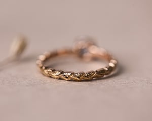Image of 18ct Rose gold, pale grey rose-cut diamond ring (LON274)