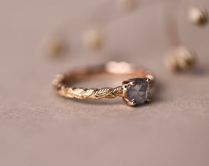 Image of 18ct Rose gold, pale grey rose-cut diamond ring (LON274)