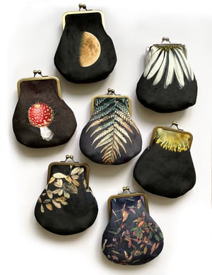 Image of White flower, crossbody velvet bag with chain handle