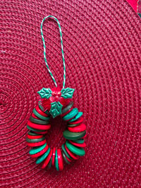 Image 1 of Red & green button ornament 