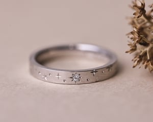 Image of Platinum 3mm ‘Star' Eternity ring