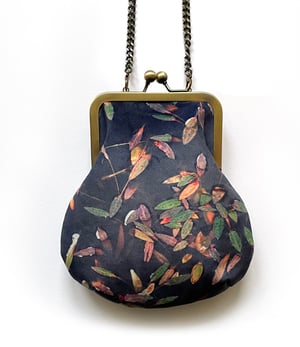 Image of Lochan leaf, crossbody velvet bag with chain handle - fits phone