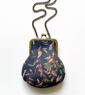 Image of Lochan leaf, crossbody velvet bag with chain handle