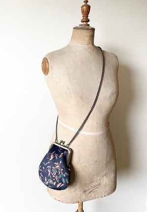 Image of Lochan leaf, crossbody velvet bag with chain handle