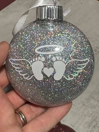 Wing Footprint Glitter Ornament 