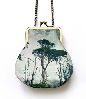 Image of Scots pines, crossbody velvet bag - fits phone