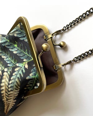 Image of Fern, crossbody velvet bag with chain handle