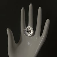 Image 2 of Silver spiral disk ring