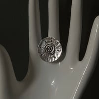 Image 3 of Silver spiral disk ring