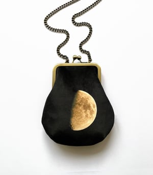Image of Moon, crossbody velvet bag with chain handle