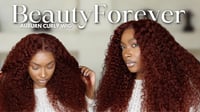 JERRY CURLY AUBURN CLOSURE WIG