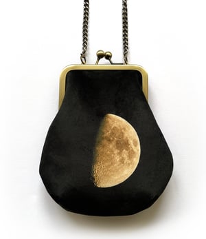 Image of Moon, crossbody velvet bag with chain handle - fits phone