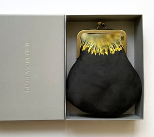 Image of Yellow catkin, crossbody velvet bag with chain handle