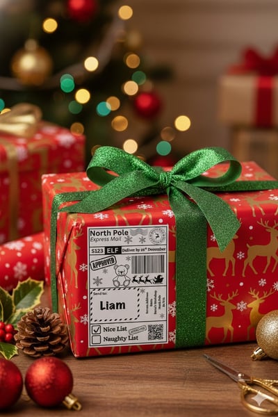 Image of 5-100pc Personalised Christmas Name Labels